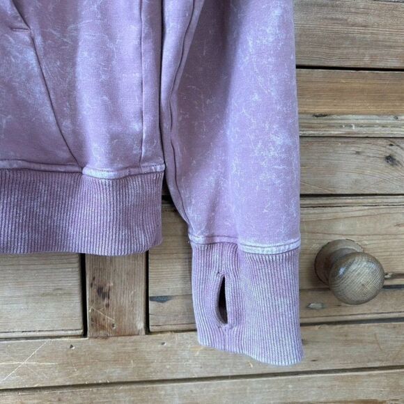 Lululemon Women's Size 4 Scuba Pullover Washed Quicksand Pink Purple Hoodie Hood - Picture 4 of 11